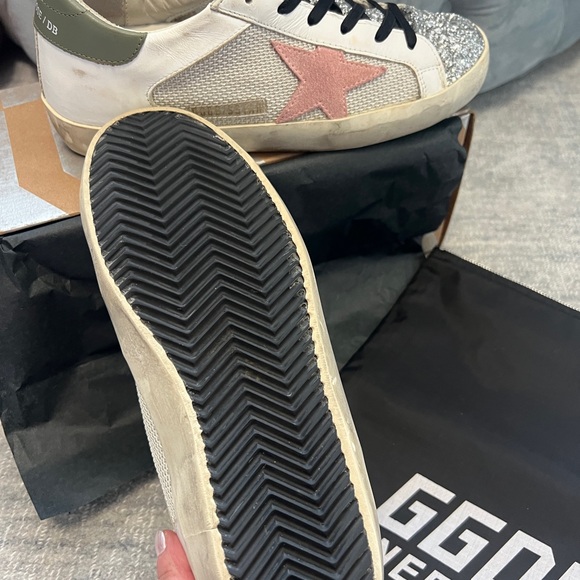 Golden Goose Superstar white grey card-silver glitter, 37 orig box & bag RARE - Picture 7 of 9